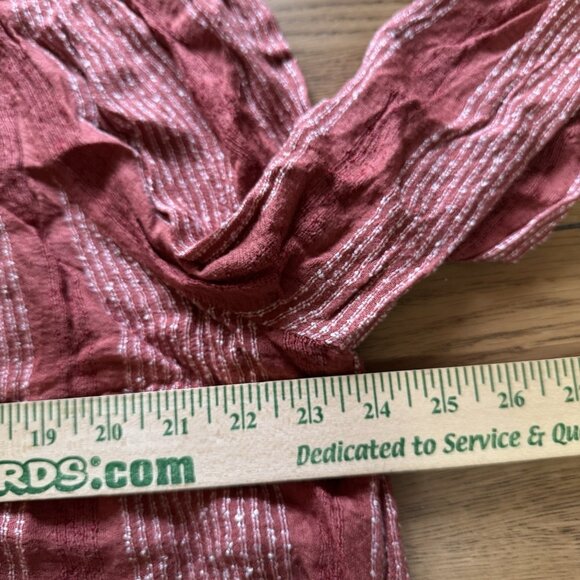 Free People‎ Women Size Large Blouse Bohemian Hippie Cottagecore Tie Top Long - Picture 6 of 11